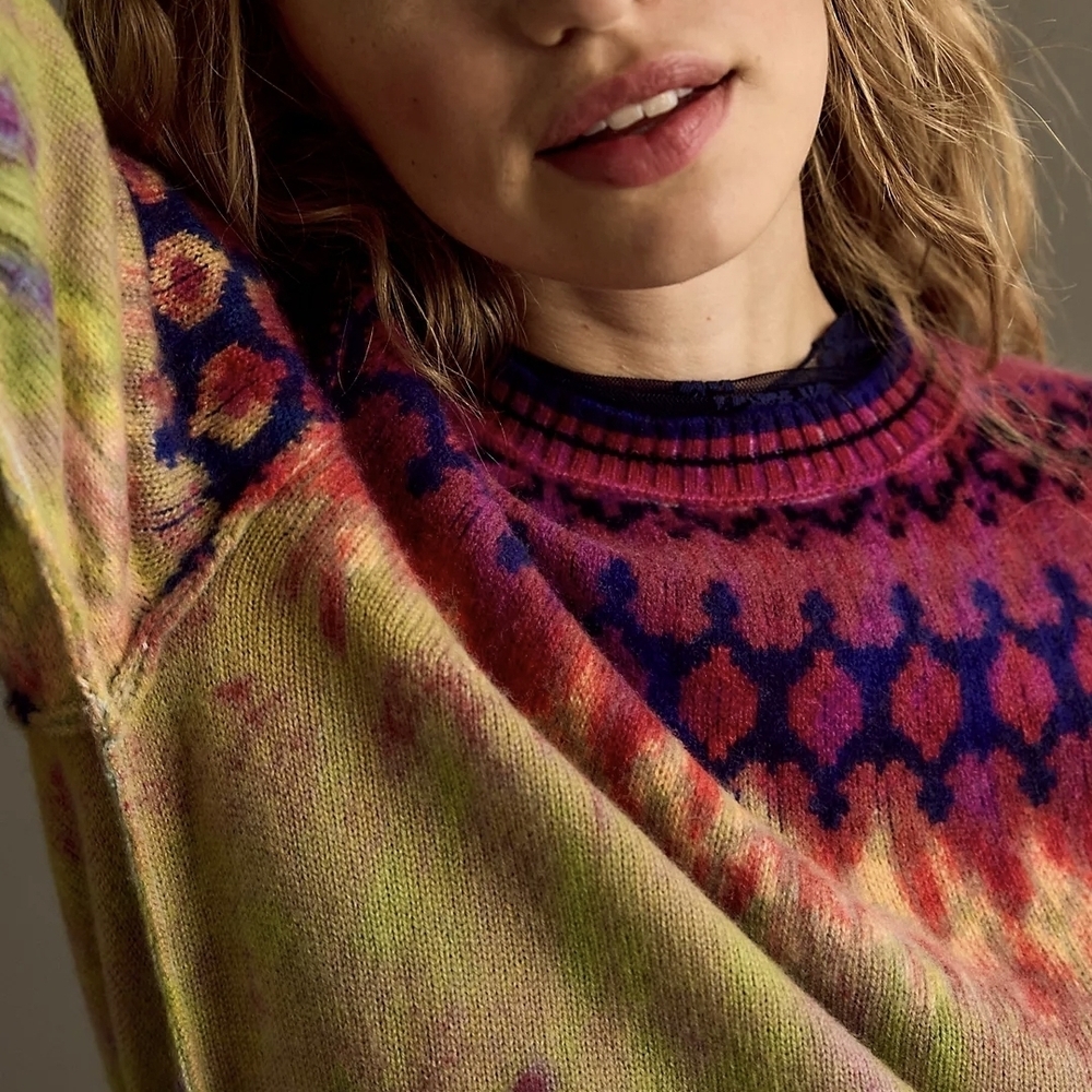 FP Movement by Free People Multicolor Crewneck Sweater in Pink, Green, Purple - Picture 9 of 10